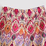 Wjczt - Women Fashion With Knotted Totem Print Shorts Skirts Vintage High Waist Side Zipper Female Skirts Mujer