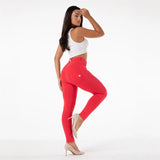 Wjczt Melody Red Skinny Jeggings Cotton Female Workout Jegging Mid Waist Tights Bum Lift Pants Women's Clothing