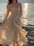 Wjczt France Fashion Irregular Beach Strap Dress Female Elegant Chiffon Fairy Party Vestidos Korea Summer Casual Clothing