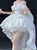 Wjczt Lolita Wedding Dress High-Grade Adult Ceremony Tube Top Birthday Little Dress Slimming Princess Trailing Pettiskirt