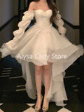 Wjczt Elegant Ruffles Chic Fairy Dress Women White Sweet Korean Style Princess Dress Female 2023 Summer Slash Neck Casual Party Dress