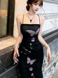 Wjczt Sexy Bodycon Printed Mesh Long Dresses for Women Backless 2024 Summer New Korean Elegant Fashion Evening Party Female Vestidos