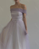 Wjczt Fairy Lilac Long Prom Dresses Tulle Satin Korean Wedding Dresses Photoshoot Corset Princess Prom Gowns Formal Dresses 2024
