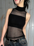 Wjczt Knitted Sleeveless Tank Top Women's Hollow Out Chic And Sexy Thin Summer Tops Y2k Clothing 2024