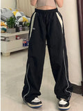 Wjczt - Women Casual Joggers Pants Fashion Streetwear Oversized Sports Wide Leg Pants Hip Hop Y2k Sweatpants High Waist Baggy Trousers
