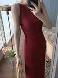 Wjczt - New Women Summer Fashion Spaghetti Strap Sleeveless Sexy Dress Female Elegant Evening Midi Dress