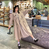 Wjczt Trench Women Leisure Loose All-match Y2K Youth Fashion Windbreak Solid Outwear Clothes Elegant British Classical Double Breasted