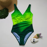 Wjczt Swimsuit One Piece Bodysuit Swimwear 2022 New Gradient Brazilian Beach Female Bathing Suit Retro Monokini Swimming Beachwear XL