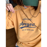 Wjczt Letter Printing Yellow Sweatshirt Women Hoodie Autumn TOPs Streetwear Harajuku Baggy Fashion Thickened Clothes Cotton Pullover
