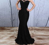 Wjczt Sexy Strapless Long Black Maxi Dress Bare Shoulder Red Women's Evening autumn Night Gown Party Dresses