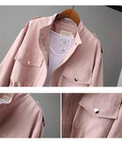 Wjczt Women's Windbreaker 2022 Autumn New Korean Wild Loose Stand-Collar Fashion Pink Jacket Female Student Windbreaker Coat Lining 96