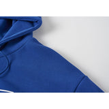Wjczt Women's Blue Hoodie Sweatshirt Long Sleeve Korean Fashion Baggy Plus Fluff Letter Printing Casual Female Tops Pullover Hoodie