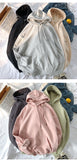 Wjczt Woman's Sweatshirts Solid 12 Colors Korean Female Hooded Pullovers Cotton Thicken Warm Oversized Hoodies Women # Hoodie # Women Hoodie