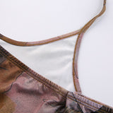 Wjczt Printed Brown Corset Top Vintage Crop Top y2k Grunge Kawaii With Glove Fashion Sweats Women Summer Camis Korean Style