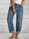 Wjczt Women's Jeans High Waist 2021 Loose Fashion Wide Leg Pants XL Fashion Slender Pants Women's Rising Retreat Street Pants Cotton
