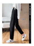 Wjczt Female New Korean Fashion Wide Leg Pants Women'S Loose In Spring And Autumn, Showing The Trend Of Little Chap Sportswear Lady