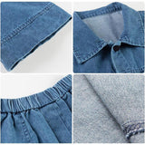 Wjczt Women Denim Sets Summer New 2 Piece Set Solid Short Sleeve Coat + Shorts Jeans Sets Office Lady Elegant Female Denim Suits