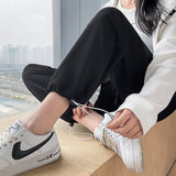 Wjczt Female New Korean Fashion Wide Leg Pants Women'S Loose In Spring And Autumn, Showing The Trend Of Little Chap Sportswear Lady