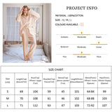 Wjczt Casual Cotton Pajamas For Women Loose Sleepwear Drop Sleeves Home Suit Turn Down Collar Trouser Suits Set Woman 2 Pieces