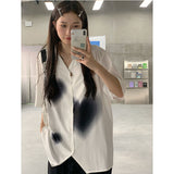 Wjczt Chiffon Blouses or Tops for Woman Elegant and Youth Woman Cool Blusas Aesthetic Heart Short Sleeve Shirt Summer Top