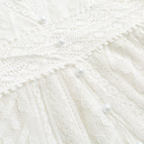 Wjczt Simplee Elegant white bridesmaid party dress women autumn Wedding guest lace ruffle split dresses Long sleeve maxi vestido 2024