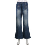 Wjczt Low Waist Denim Jeans women Vintage Cute Chic Straight Pants wide leg jwans woman Streetwear Harajuku Grunge Clothes Trousers