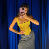 Wjczt Y2K Satin Top Women Corset Tube Tops Square Collar Sleeveless Blouses Summer Veat Sexy Streetwear Elegant Lady T-shirt