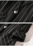 Wjczt Small Suit Jacket New Women's Spring Summer Striped Slim Sleeve Fashion Slim Suit Suit Jacket Oversize Code Clothing for Women