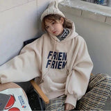 Wjczt Korean Fashion New Grey Loose Fleece Pullover Vintage Pocket Letter Printing Sweatshirt Lazy Casual Raglan Sleeves Hoodie Autumn
