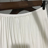 Wjczt 2022 Spring Women Elegant Pleated Skirt High Waist Women White Long Skirt Female Ladies High Quality Women Midi Skirt Black Saia