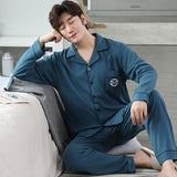 Wjczt Cotton Pijama for Men Plaid Autumn Winter Sleepwear Pajamas Pyjamas Set 3XL Casual Striped Male Homewear Home Clothes