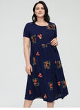 Wjczt Women&#39;s Summer Dress 2022 for Women Boho Casual Elegant Vintage Dress Linen Plus size Embroidery Flower Long with Pocket