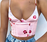 Wjczt V Neck Sleeveless Corset Crop Top Black Women 2021 Sexy Backless Summer Casual Bustier Cami Spaghetti Strap Tank Tops