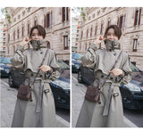 Wjczt Long Trench Coat Ladies Double Breasted Slim Trench Coat Female Outwear Windbreaker Casual Street All-match Women&#39;s Clothing XXL