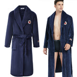Wjczt Men Casual Kimono Bathrobe Autumn Winter Flannel Long Robe Thick Warm Sleepwear Plus Size 4XL Nightgown Male Loose Home Wear