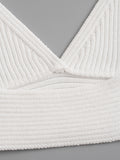 Wjczt Fashion Women White Knitted Crop Top Sexy Bra Summer Camis Vintage Backless Strap Female Chic Tank Tops