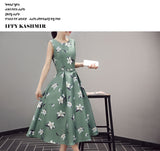 Wjczt Women&#39;s Chiffon Print Dresses For Women Party Maxi With Waist Down Swing Summer 2021 Casual Female Long Lace Dress Elegant Oodji