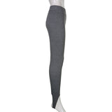 Wjczt  Beige Ribbed Knit Leggings Women High Waist Cotton Fitness Basic Pants Casual Spring New All-Match Female Skinny Leggings