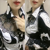 Wjczt Autumn Long Sleeve Women&#39;s Spring and Autumn Lace Chiffon Patchwork Shirt Jacket Blusas Ropa De Mujer