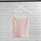 Wjczt Sweet Girl Lace Ribbed Tank Top Women Summer Sexy Sleeveless Cotton Soft Camis Blouses Women Vintage Casual Crop Top Chic