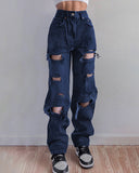 Wjczt Women&#39;s Y2K Pants Fashion Loose Jeans For Women High Waist Trousers Casual Autumn Winter Pants Casual Mom Fashion Trousers