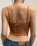Wjczt Fashion Y2K Women&#39;s Tank Lace Trim Paisley Pattern Corset Cami Tops Basic Female Clothing High Street Autumn Women Shirt