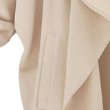 Wjczt 2024 Women Autumn Solid Color Pocket Hooded Windbreaker Long Trench Coat Outerwear Women&#39;s Clothing Femme Veste