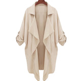 Wjczt 2024 Women Autumn Solid Color Pocket Hooded Windbreaker Long Trench Coat Outerwear Women&#39;s Clothing Femme Veste
