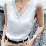 Wjczt Summer Elegant Tunic Plus Size Women&#39;s Black Blouses Vintage Office Satin Silk Blouse Basic Chiffon Tops Shirt for Women 13573