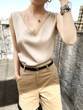 Wjczt Summer Elegant Tunic Plus Size Women&#39;s Black Blouses Vintage Office Satin Silk Blouse Basic Chiffon Tops Shirt for Women 13573