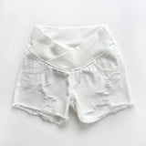 Wjczt Pregnant women&#39;s shorts summer wear low-waist denim shorts for pregnant women maternity clothes