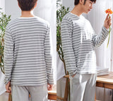Wjczt Korean Minimalist Style Man Pajamas Set Long Sleeve Loungewear Cotton Sleepwear for Boy Leisure Mens Pijamas Fashion Homesuits