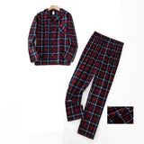 Wjczt Men's Home Suits Long-sleeved Trousers Suits for Autumn and Winter Pijamas for Men Flannel Plaid Design Pajamas for Men